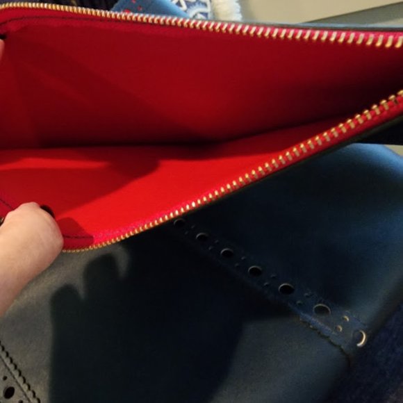 Tory Burch Leather Block T Brogue Tote - Picture 12 of 14